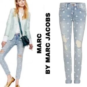 Marc by Marc Jacob’s lily dot rolled slim skinny jeans sz 30